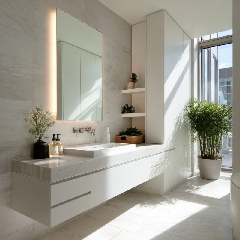 Vanity dự án chống gỉ hoàn toàn bằng nhôm