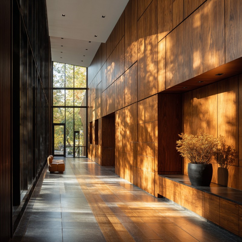 Hệ thống ván ốp tường bằng gỗ Veneer sang trọng