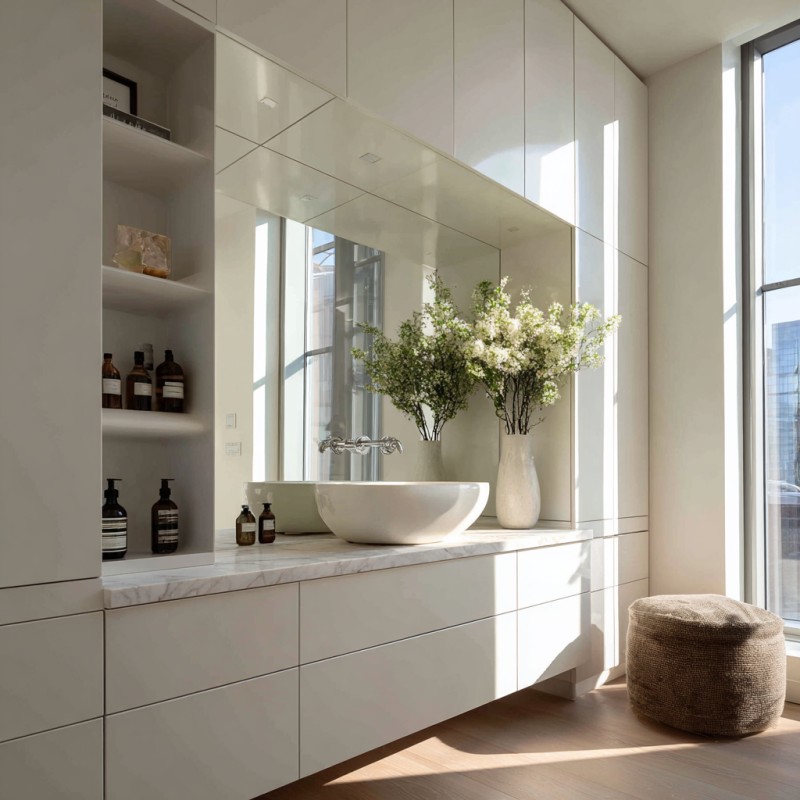 Vanity mờ cảm giác da tối giản